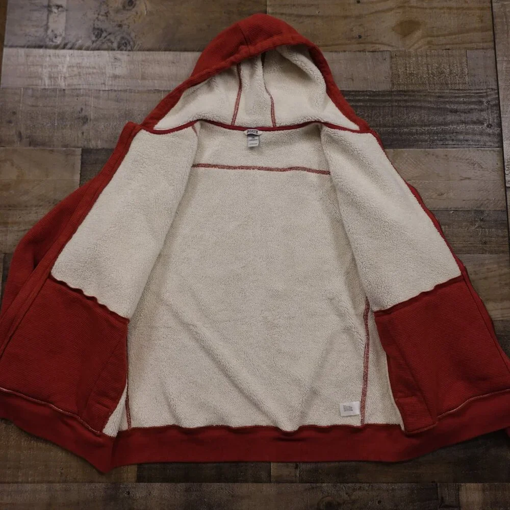 Duluth Trading Burly Thermal Sherpa-Lined Hoodie‎ Men's 2XL Rust Red